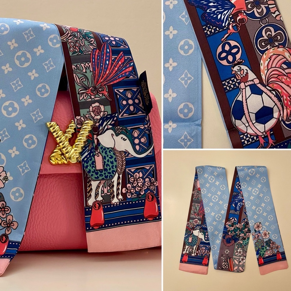 👛 Big Twilly: Colorful Designer Silk Scarf - Picture 2 of 11